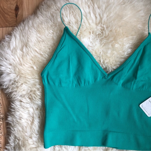 Free People ribbed v neck brami green - Picture 5 of 9